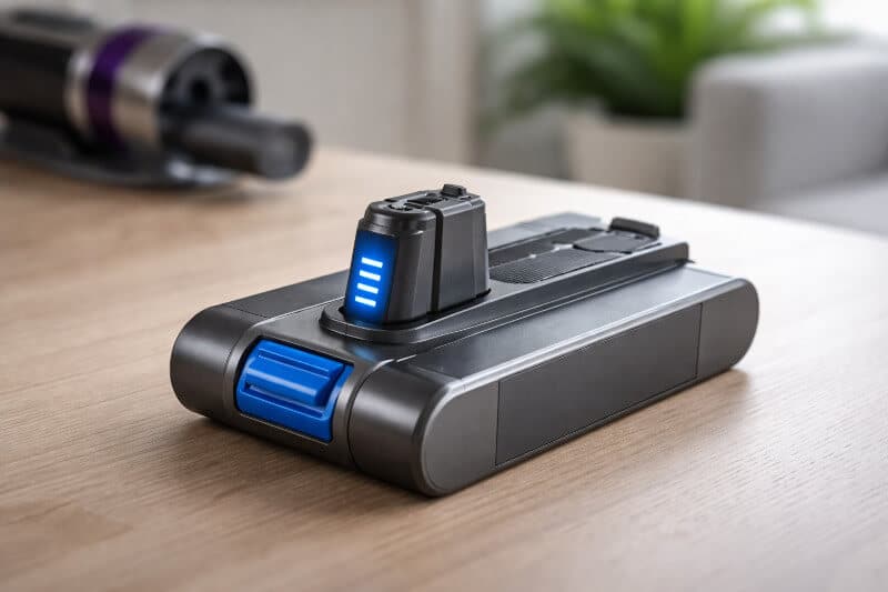 fully charged vacuum cleaner battery ready for use