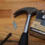 tools and nails for flooring