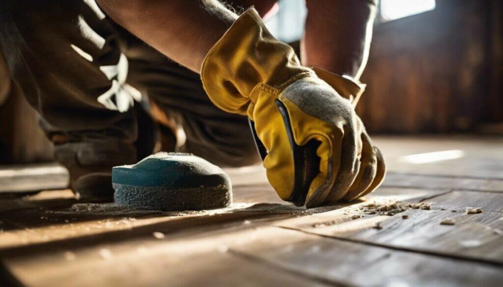 sanding technique for paint removal on wood floors