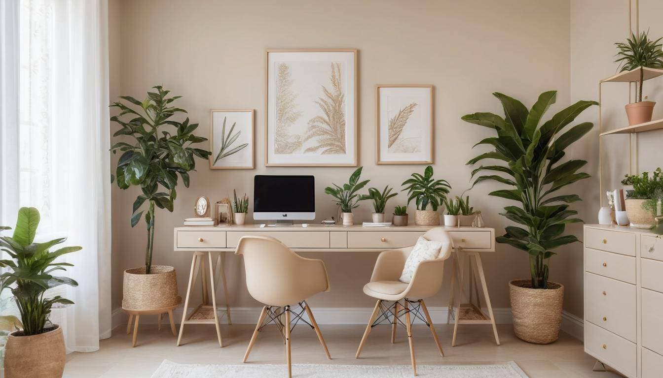 beautiful beige home offices