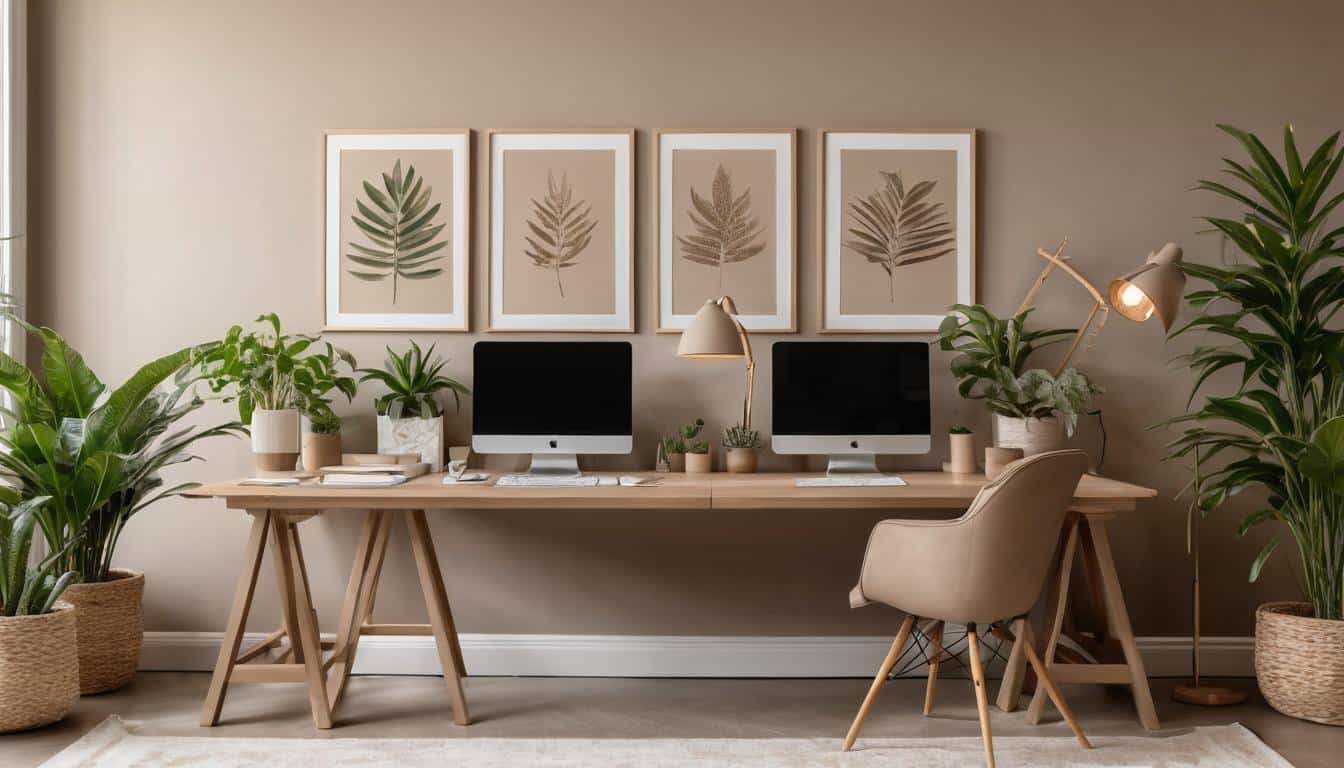 beautiful beige home offices