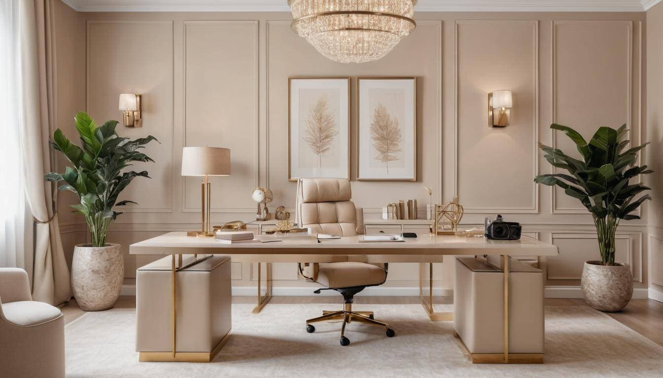 beautiful beige home offices