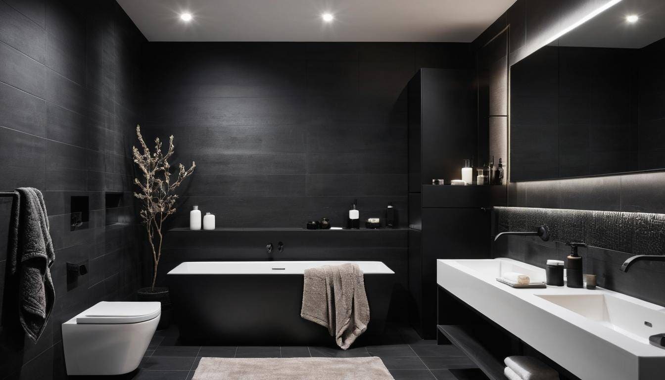 beautiful black bathrooms