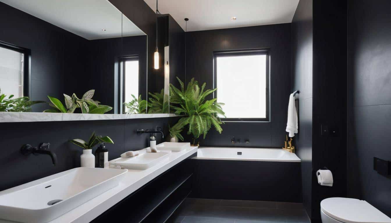 beautiful black bathrooms