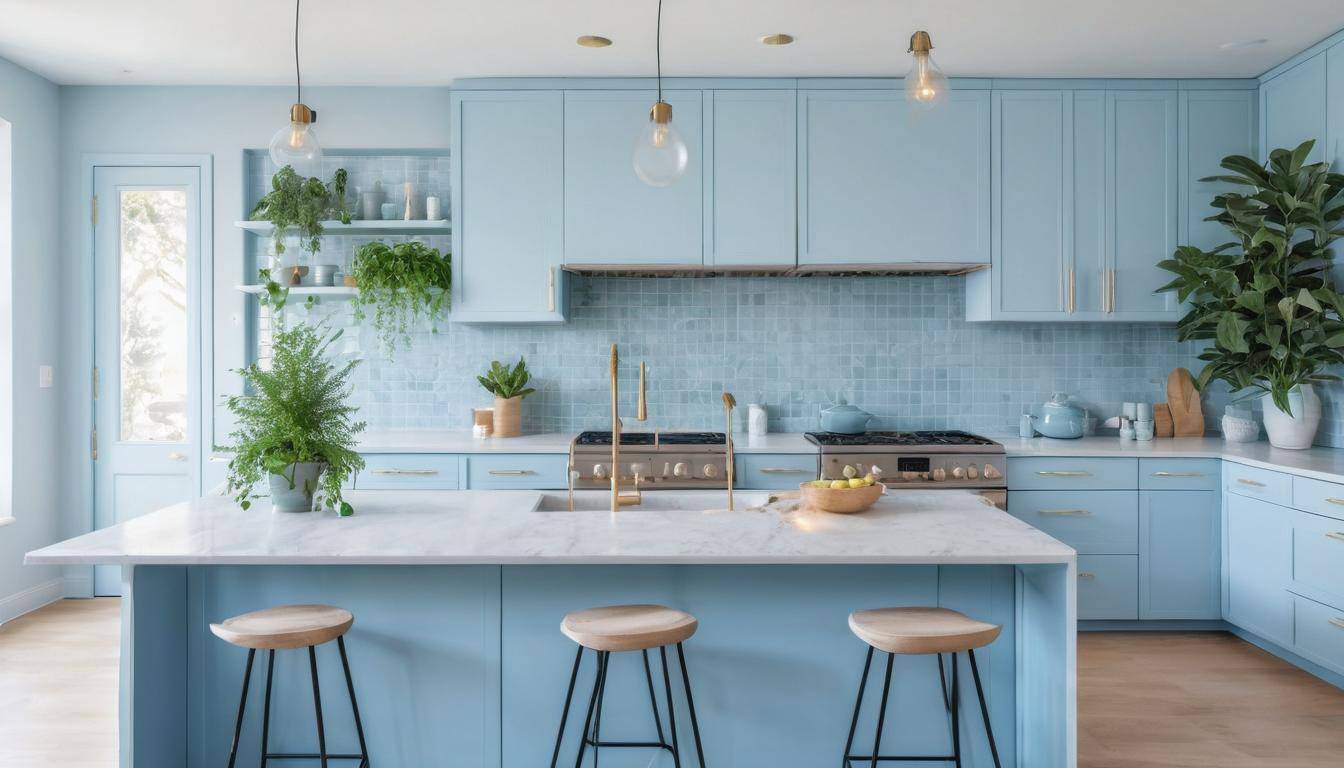 beautiful blue kitchens