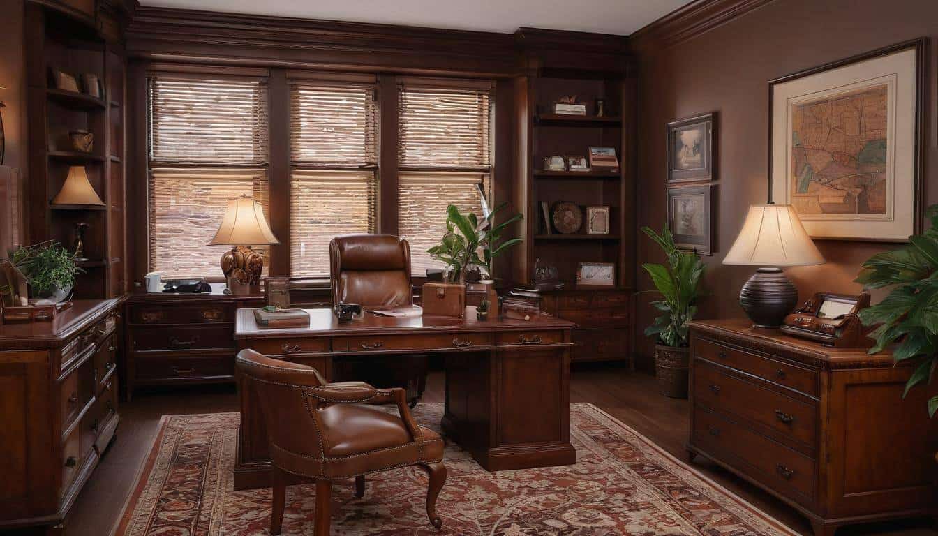 beautiful brown home offices