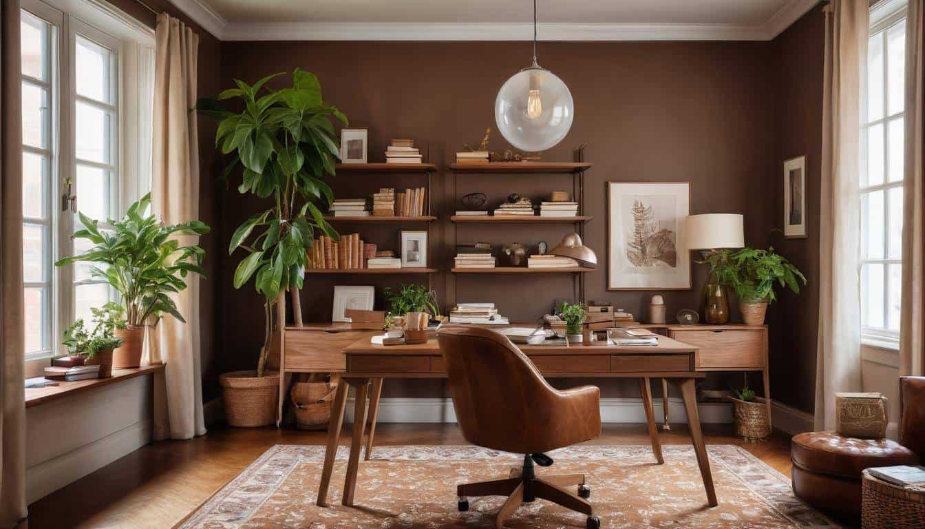 beautiful brown home offices