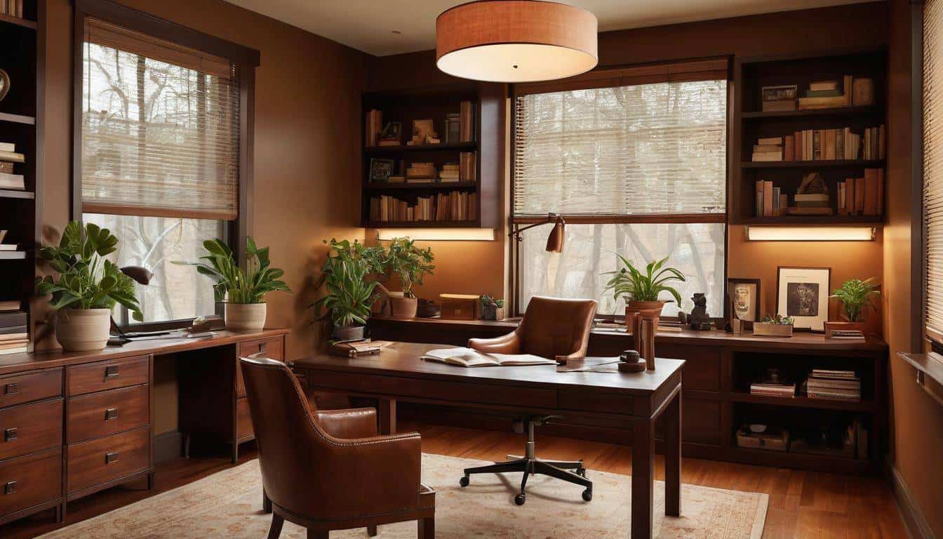 beautiful brown home offices