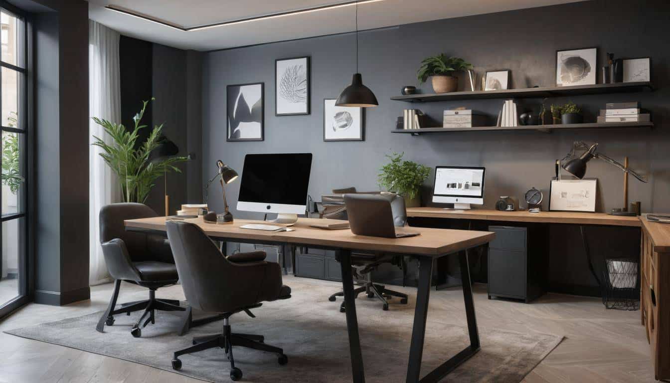 beautiful charcoal home offices