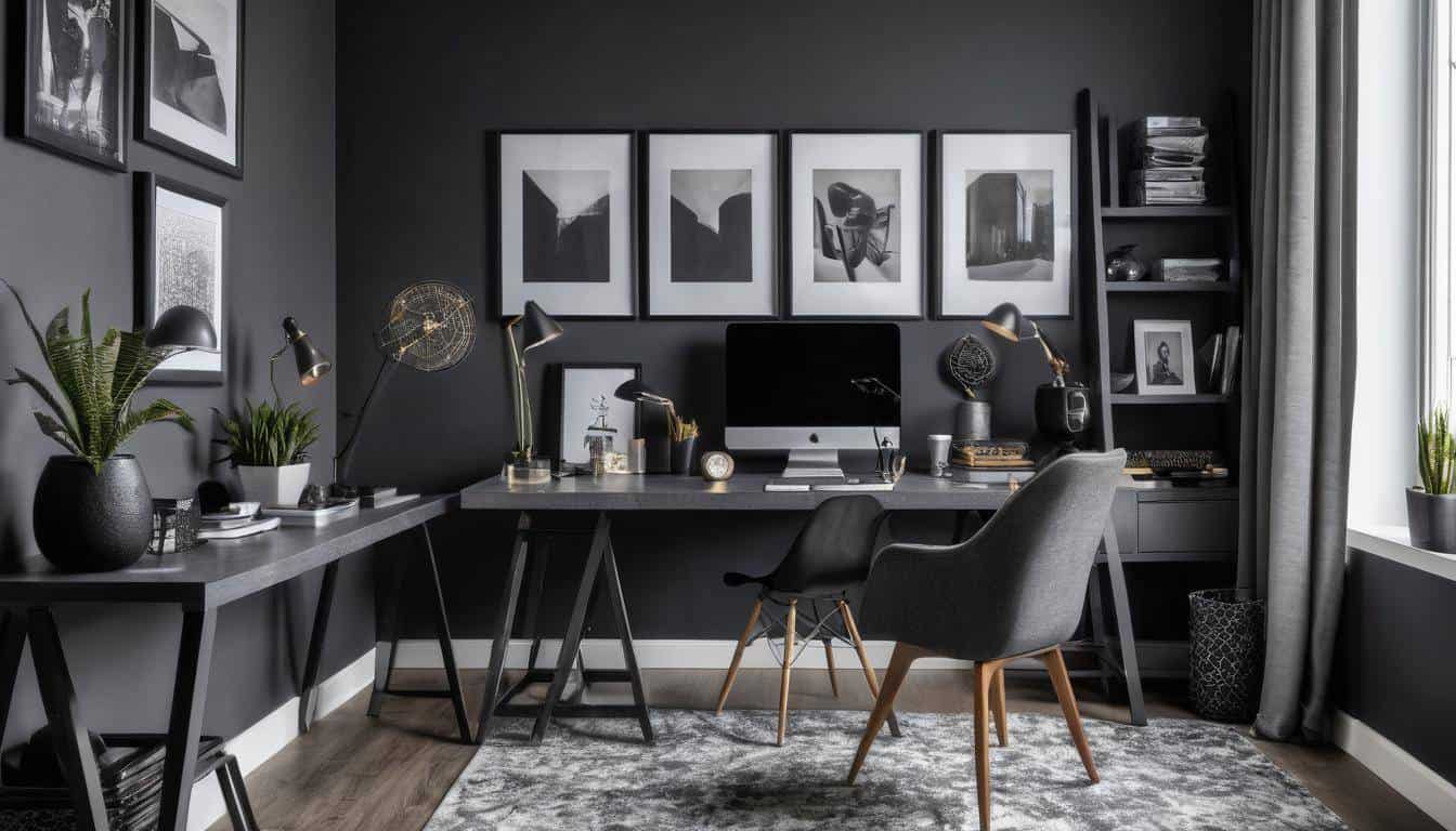 beautiful charcoal home offices