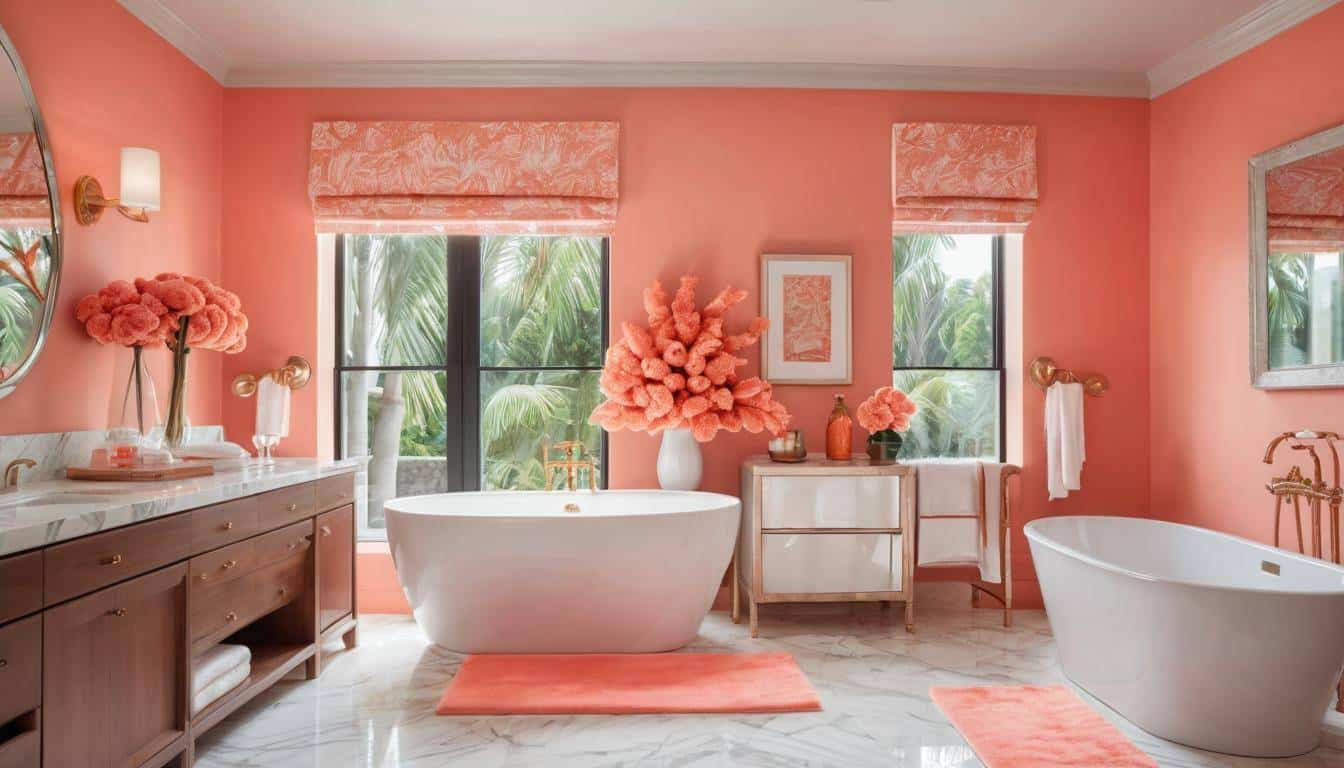 beautiful coral bathrooms