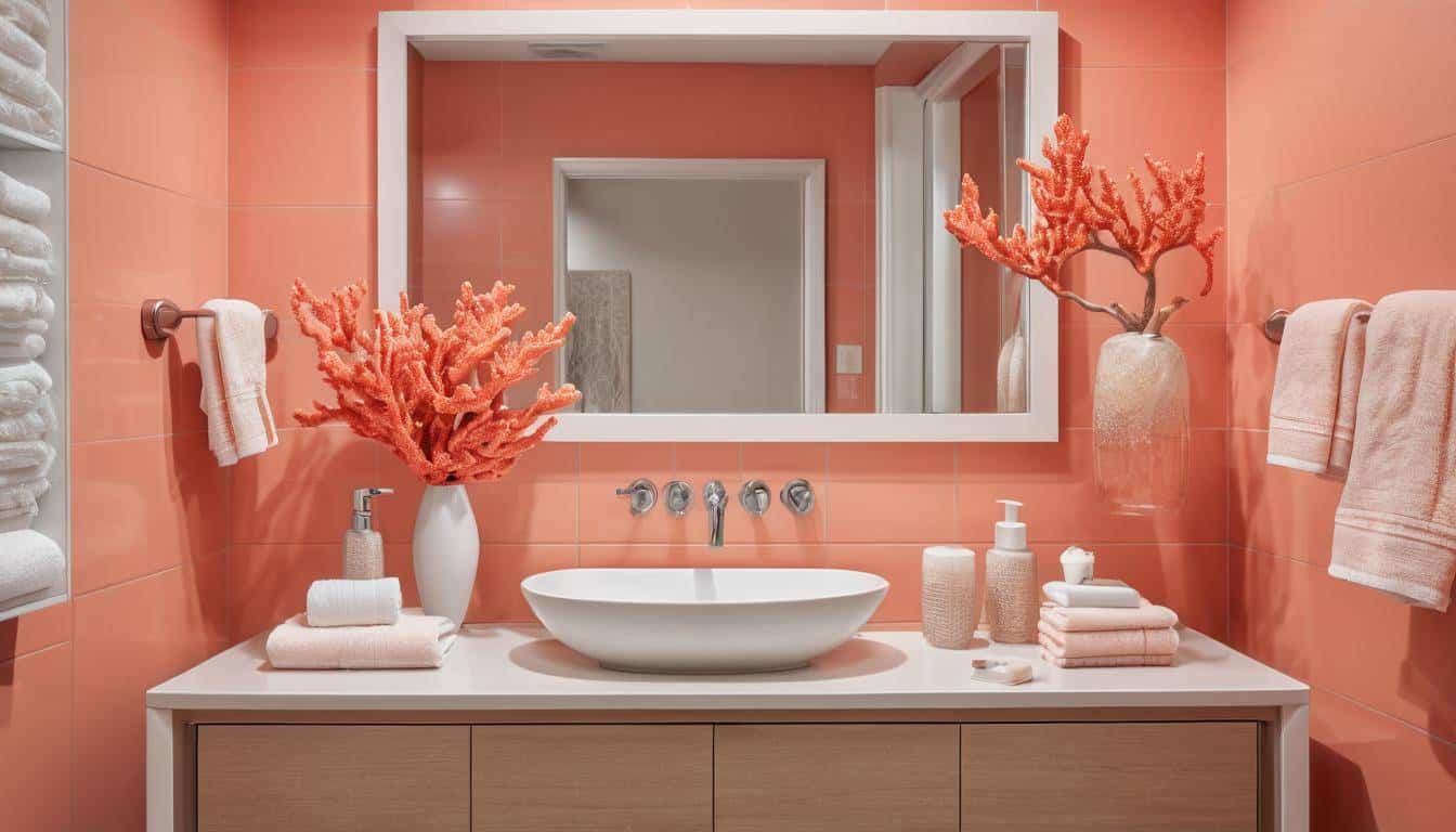 beautiful coral bathrooms