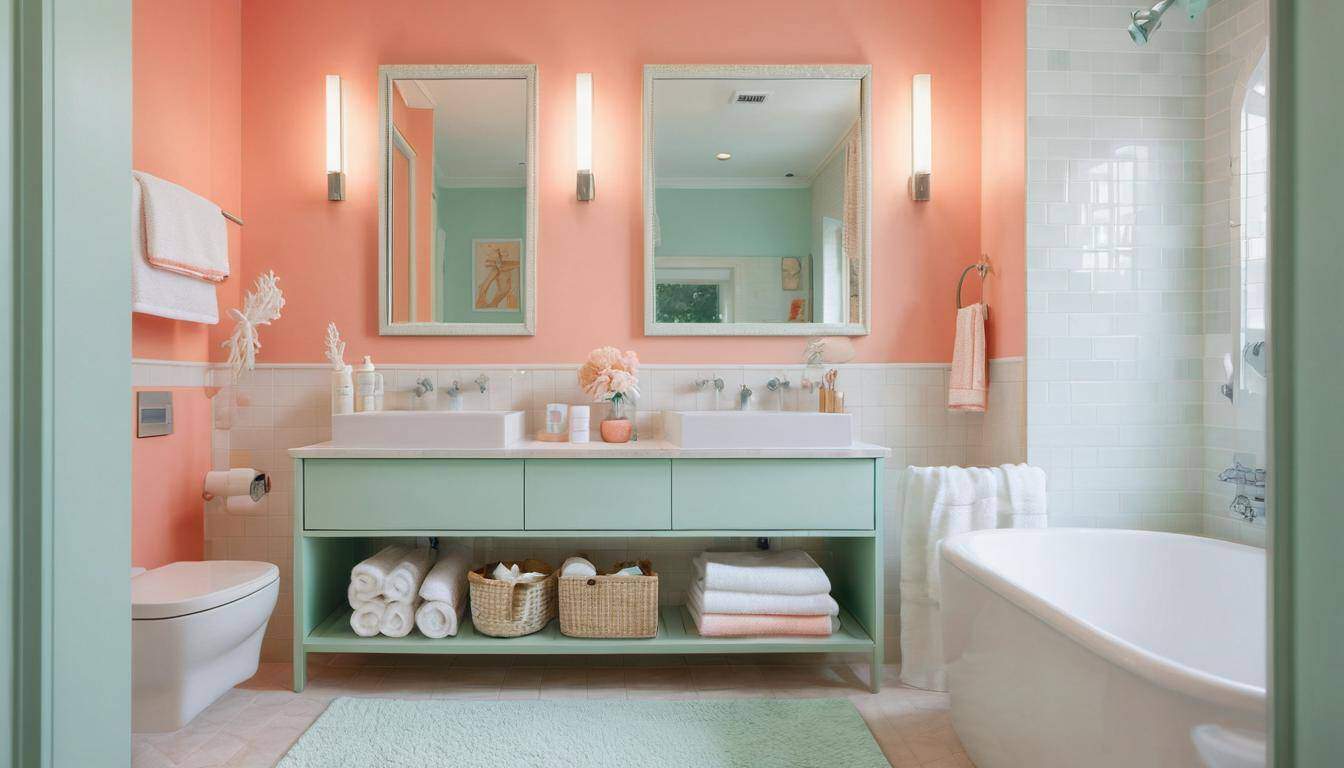 beautiful coral bathrooms