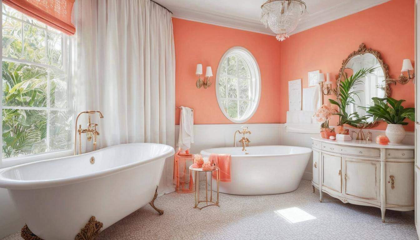 beautiful coral bathrooms