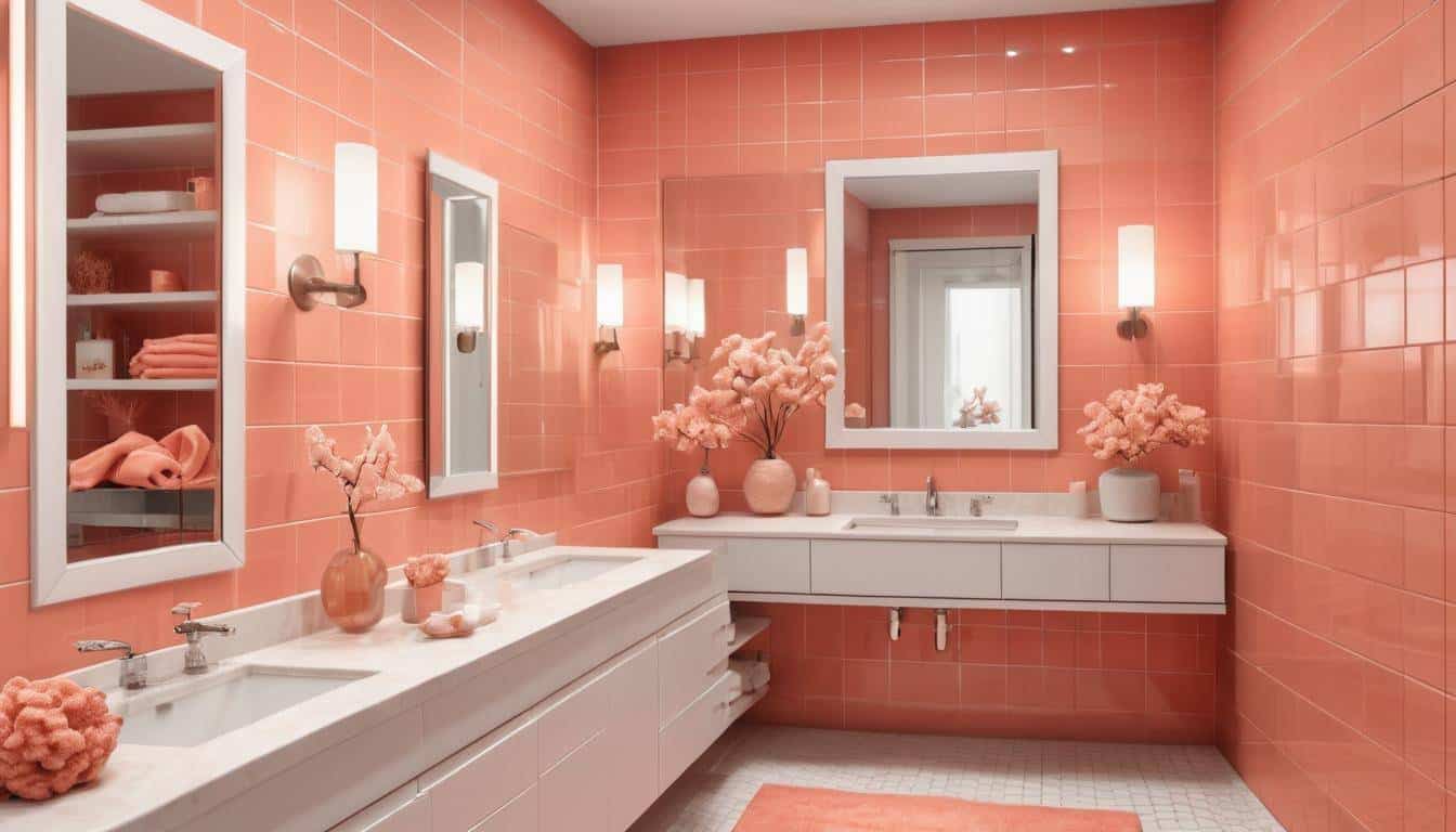 beautiful coral bathrooms