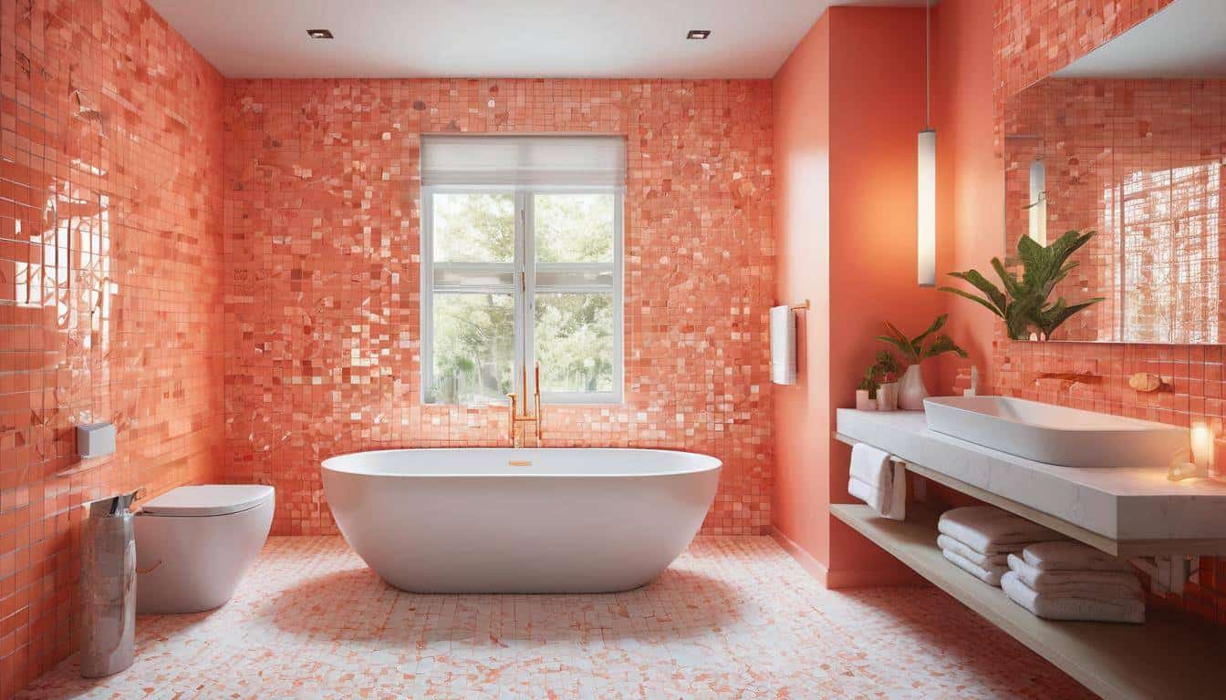 beautiful coral bathrooms