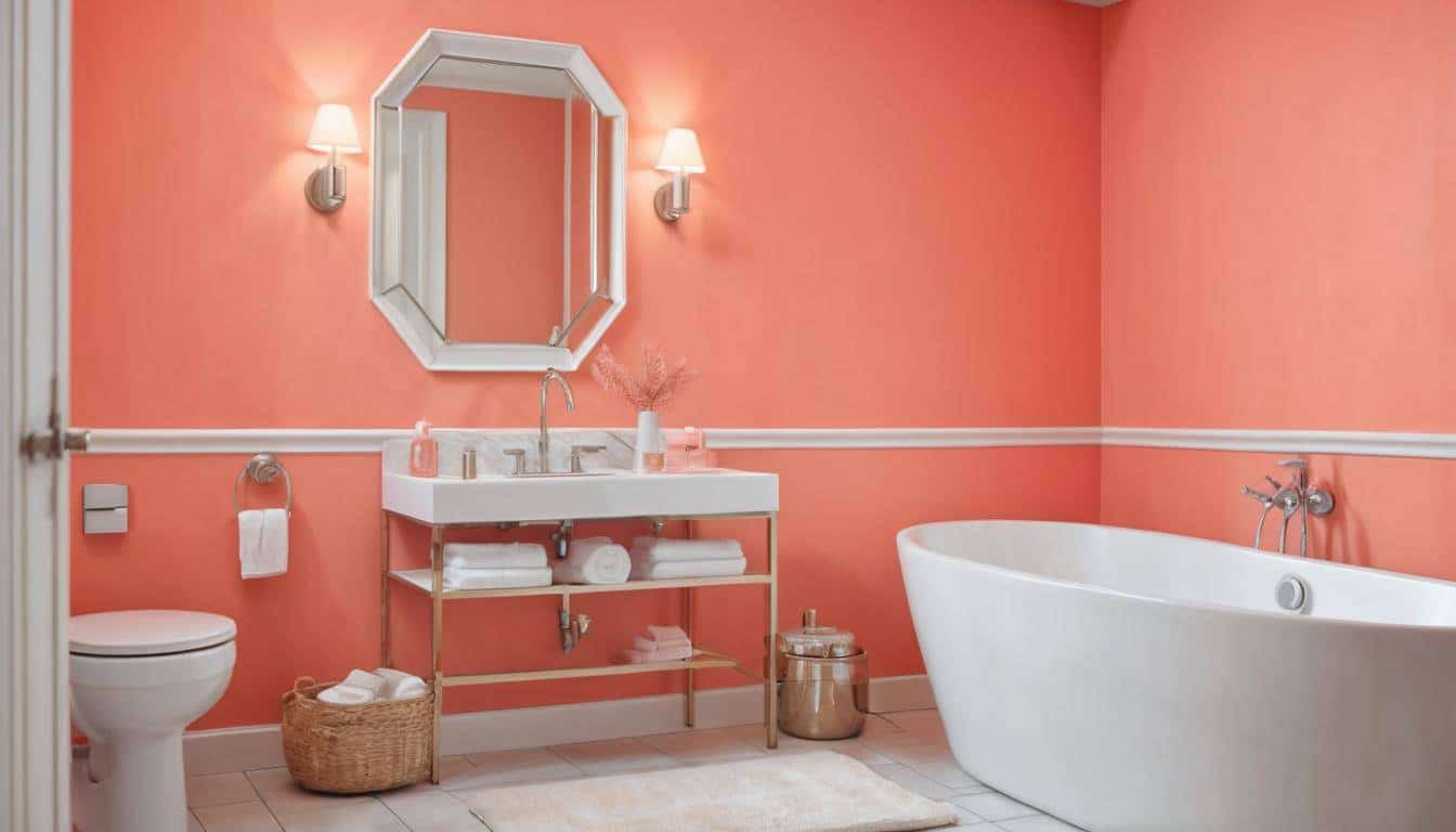 beautiful coral bathrooms