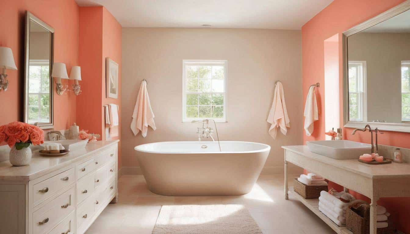 beautiful coral bathrooms