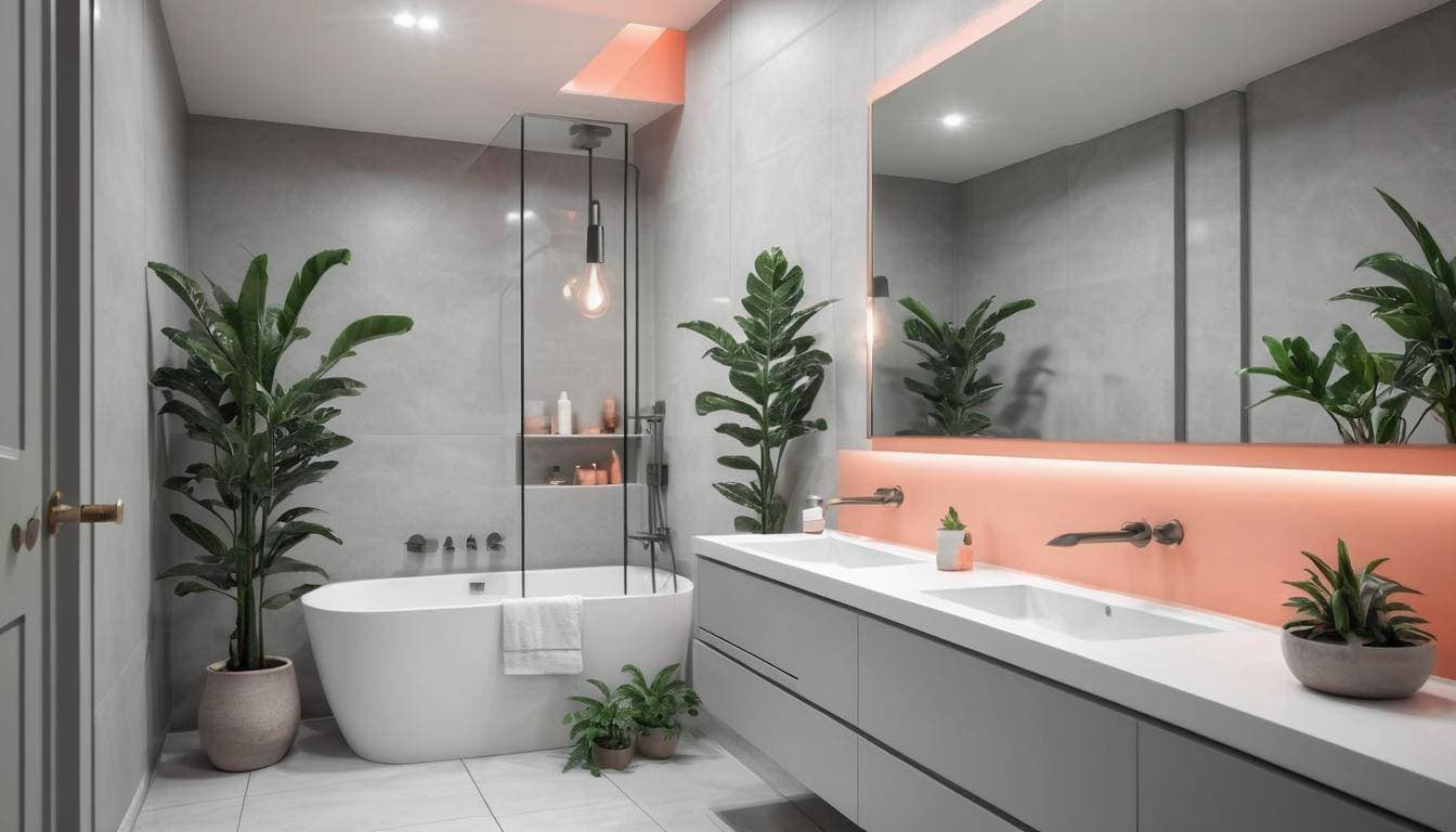 beautiful coral bathrooms