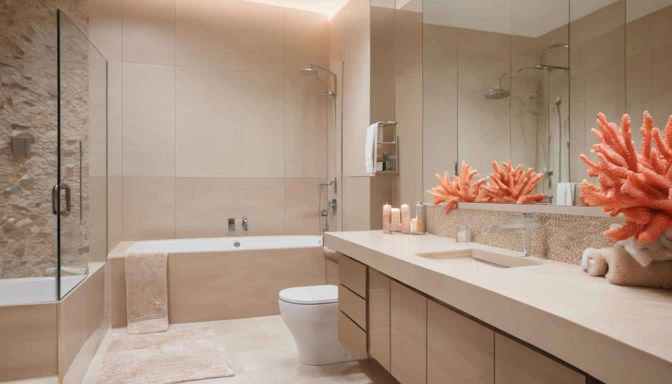 beautiful coral bathrooms