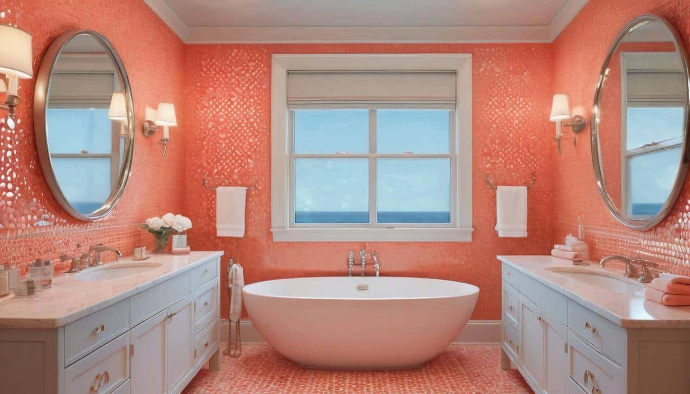 beautiful coral bathrooms