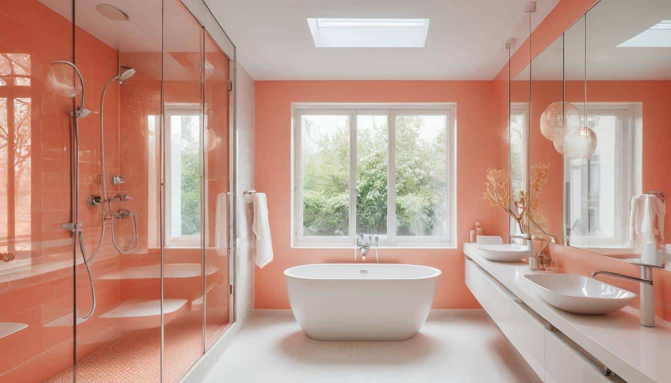 beautiful coral bathrooms