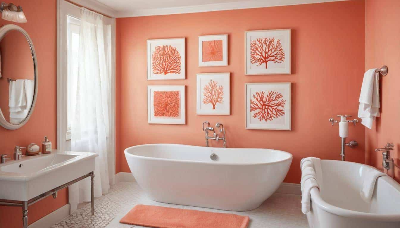 beautiful coral bathrooms