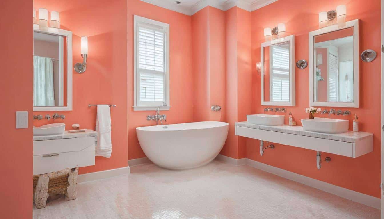 beautiful coral bathrooms