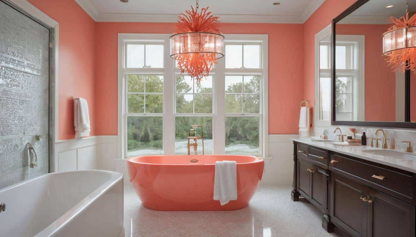 beautiful coral bathrooms