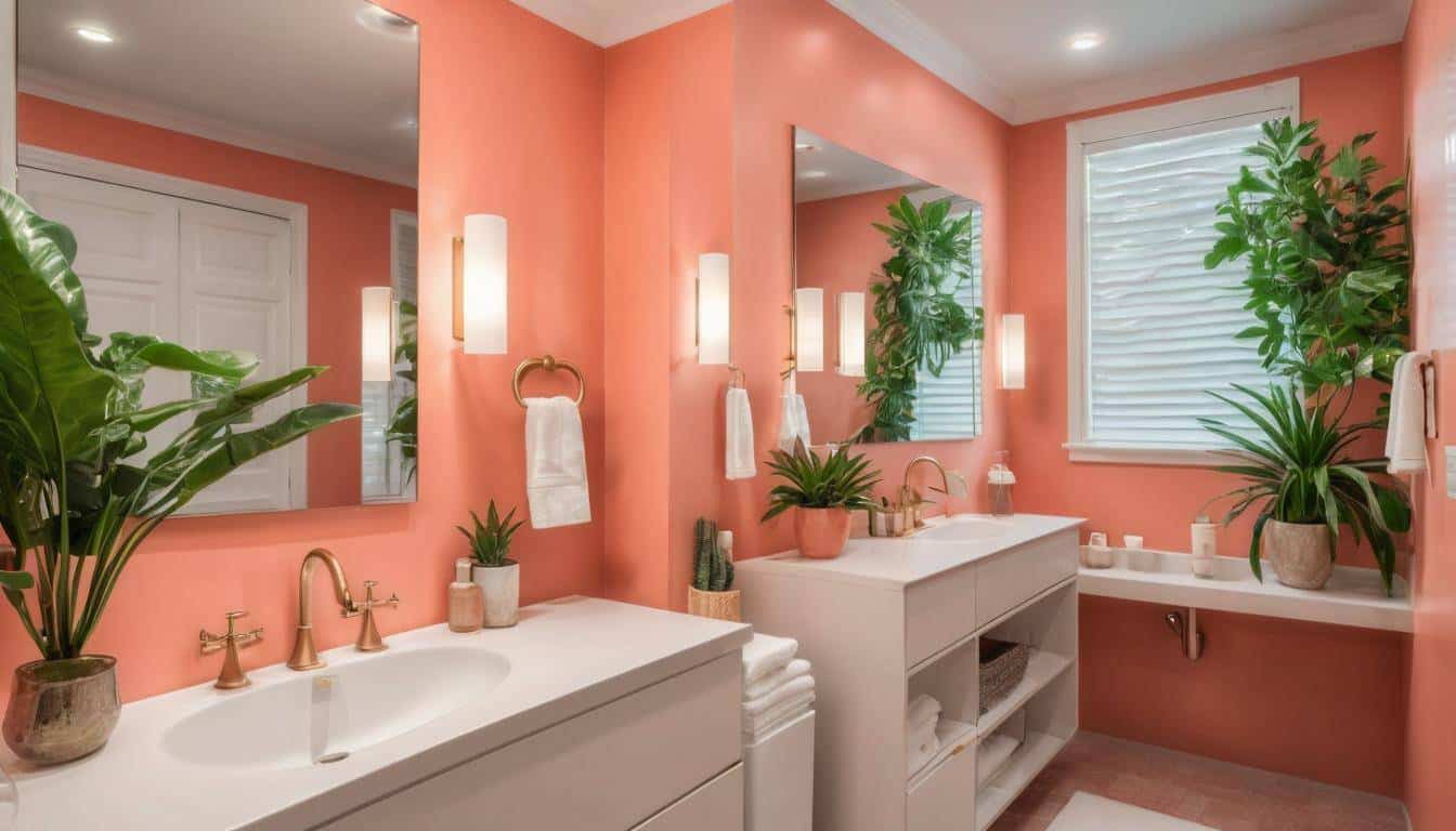 beautiful coral bathrooms