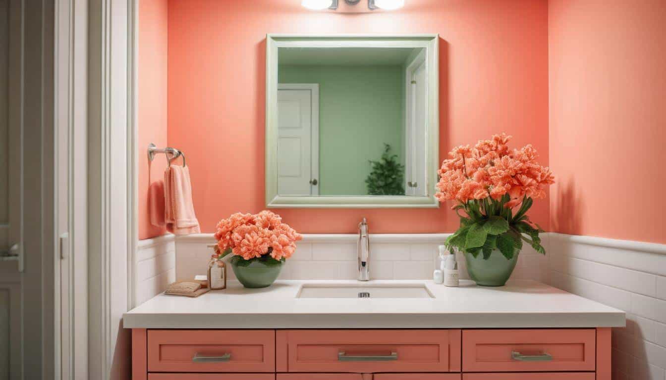 beautiful coral bathrooms