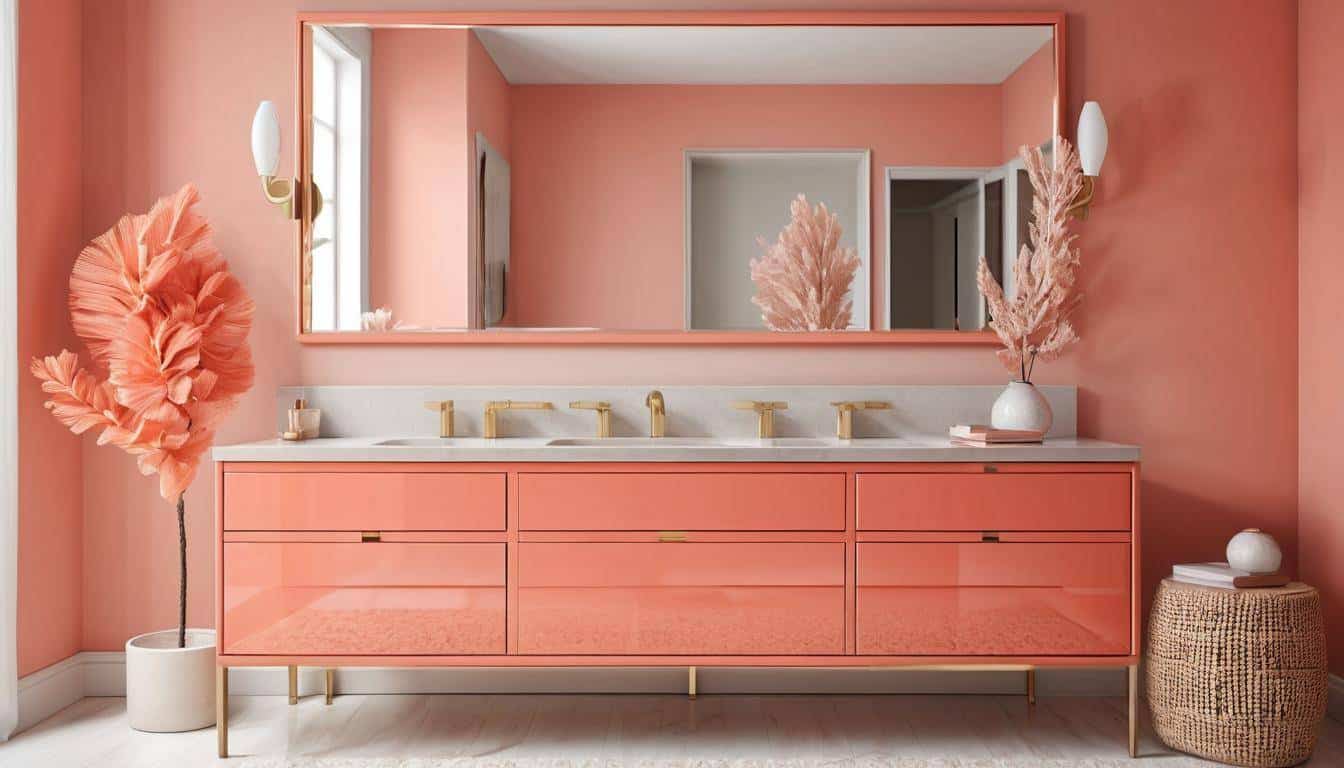 beautiful coral bathrooms