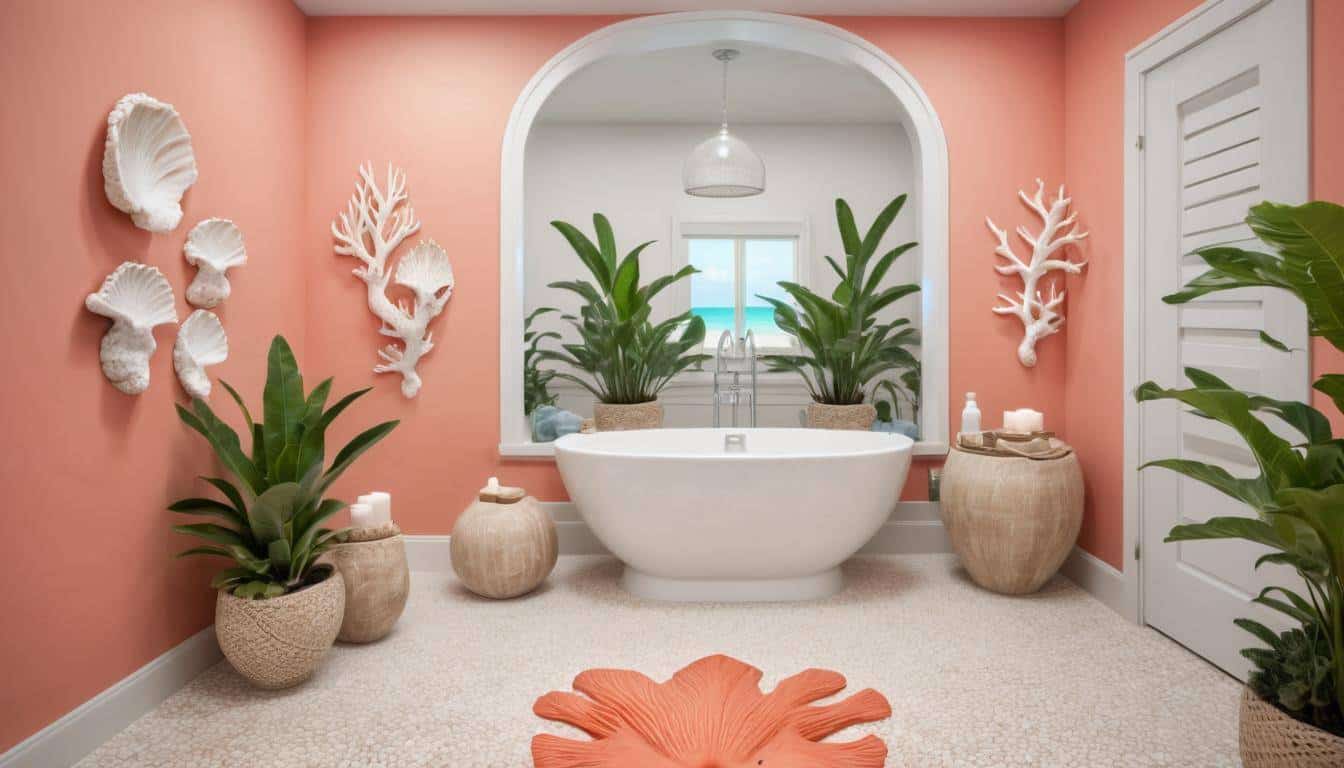 beautiful coral bathrooms