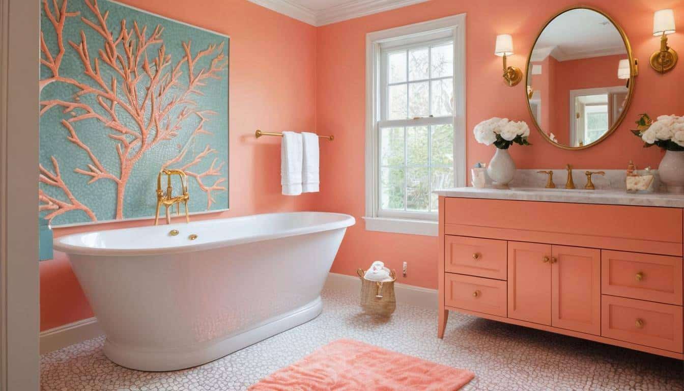 beautiful coral bathrooms