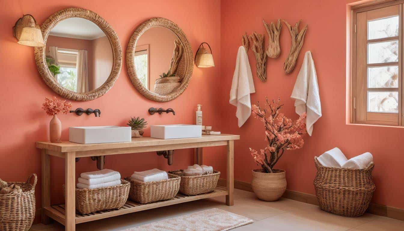 beautiful coral bathrooms