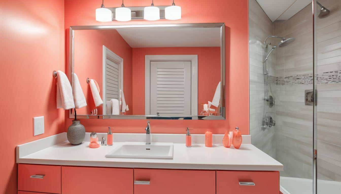 beautiful coral bathrooms