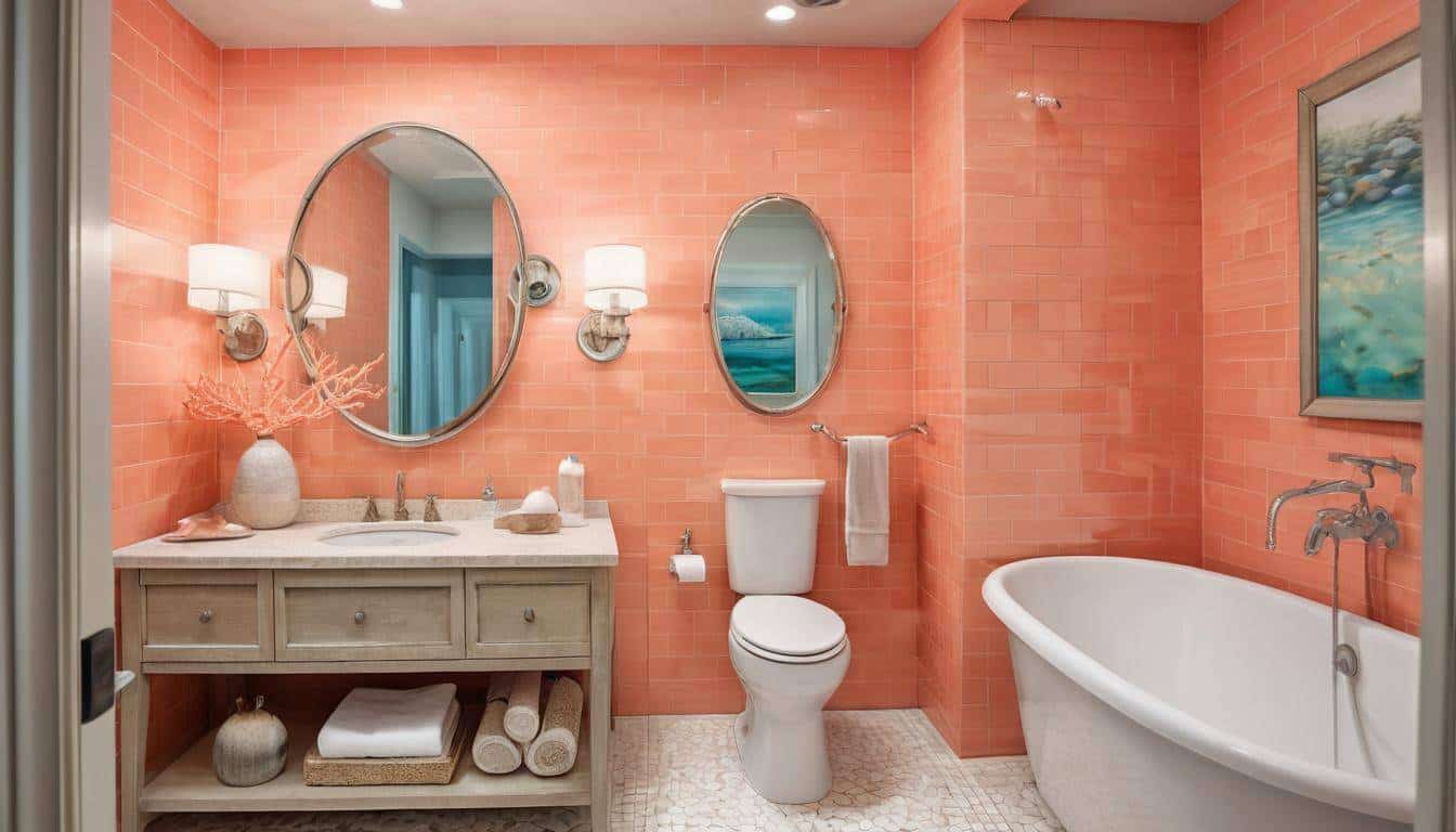 beautiful coral bathrooms