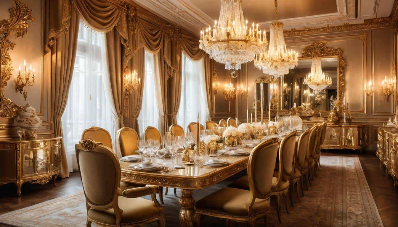 beautiful gold dining rooms