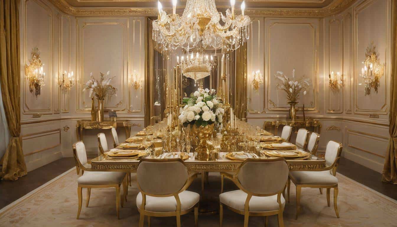 beautiful gold dining rooms