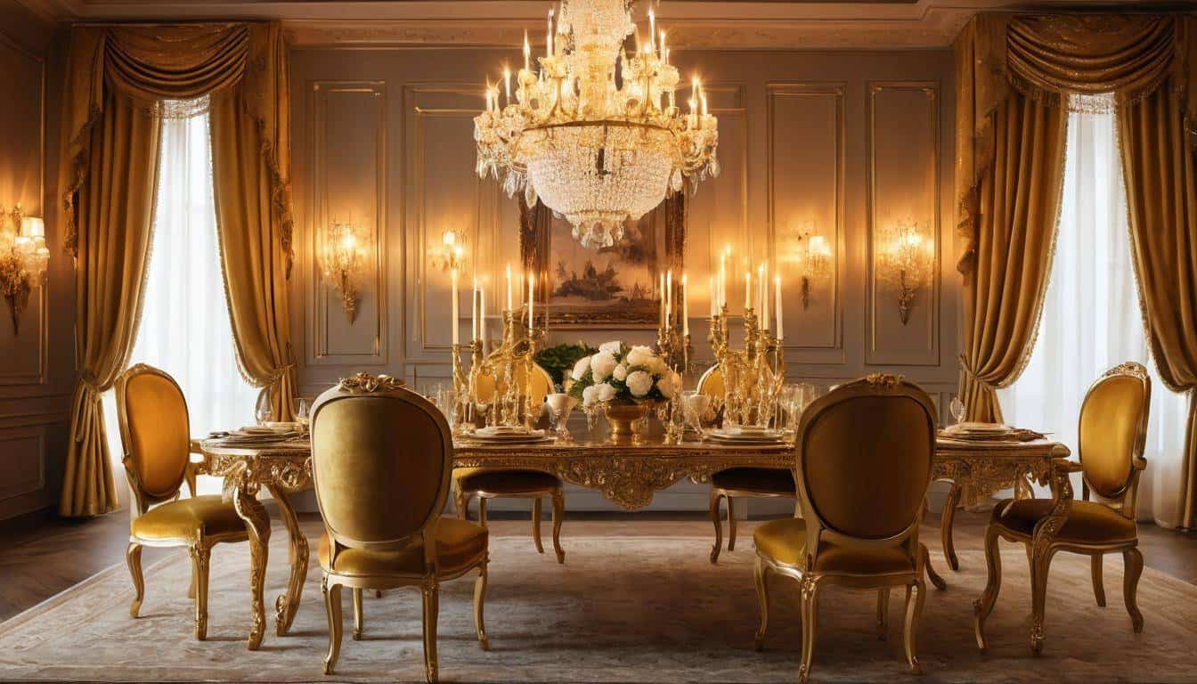 beautiful gold dining rooms