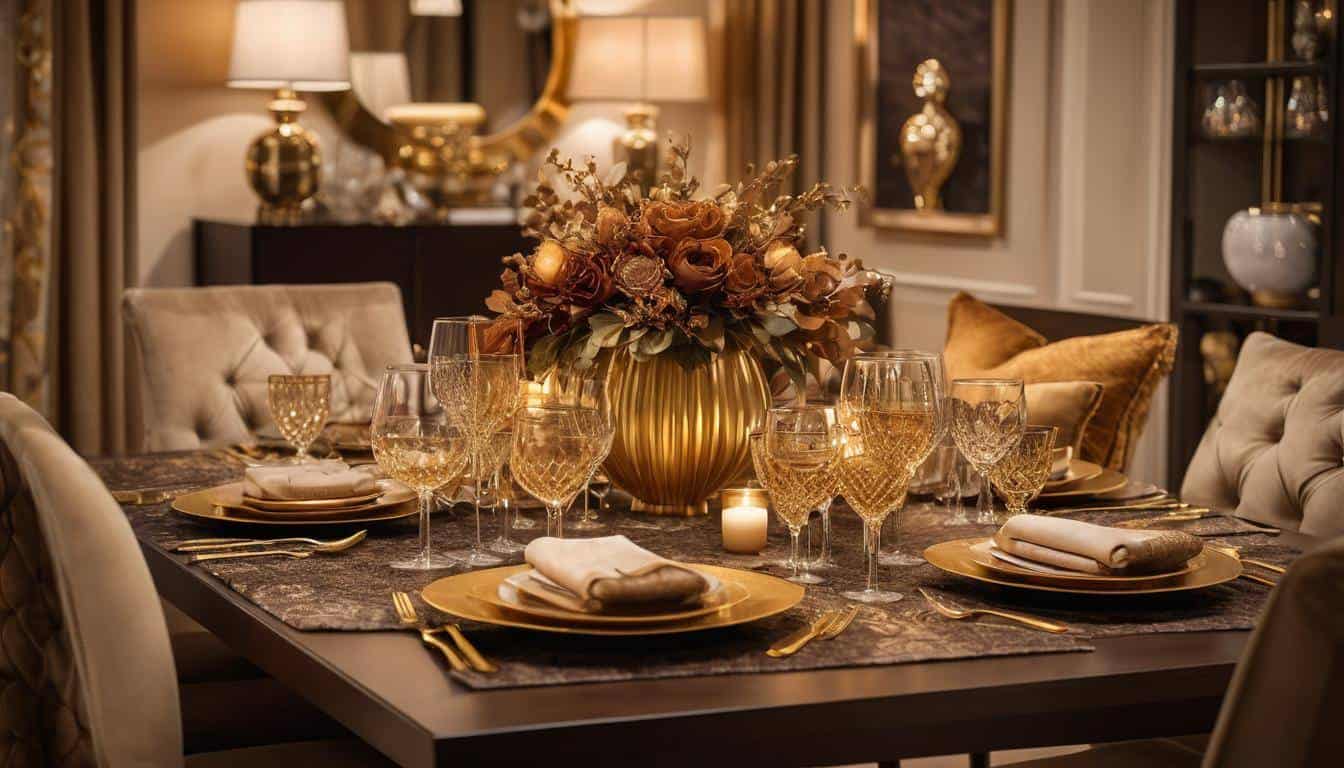 beautiful gold dining rooms