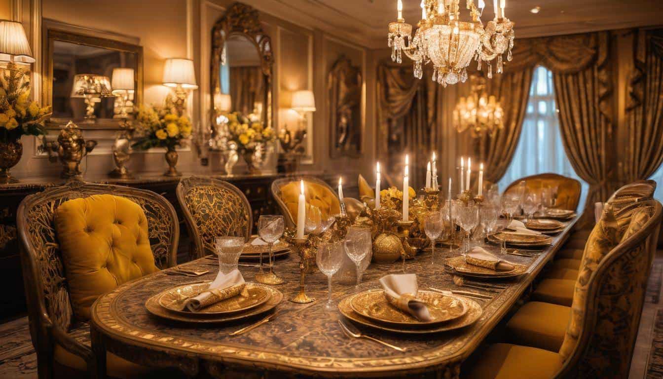 beautiful gold dining rooms