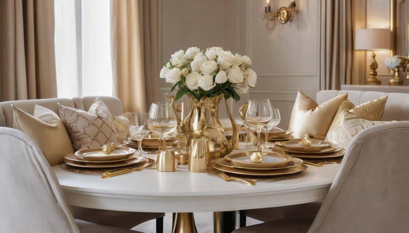 beautiful gold dining rooms