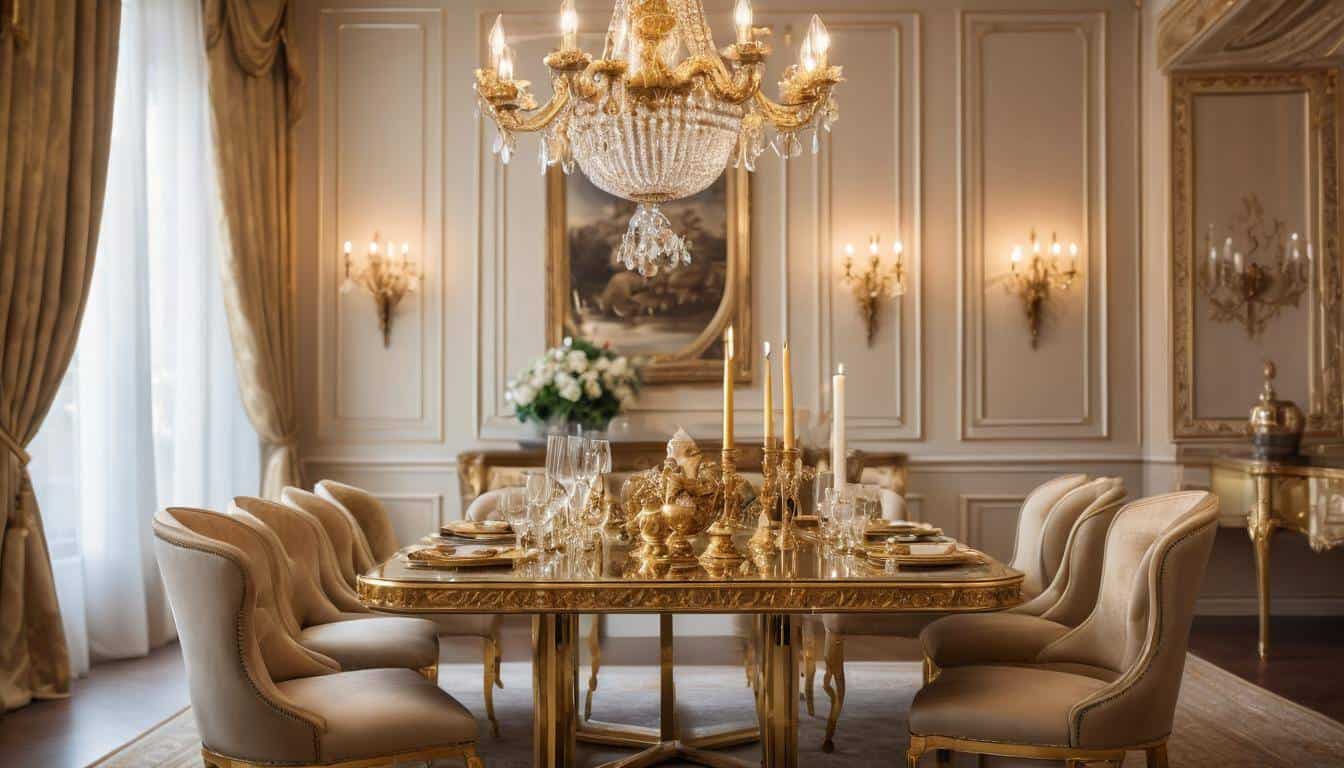 beautiful gold dining rooms