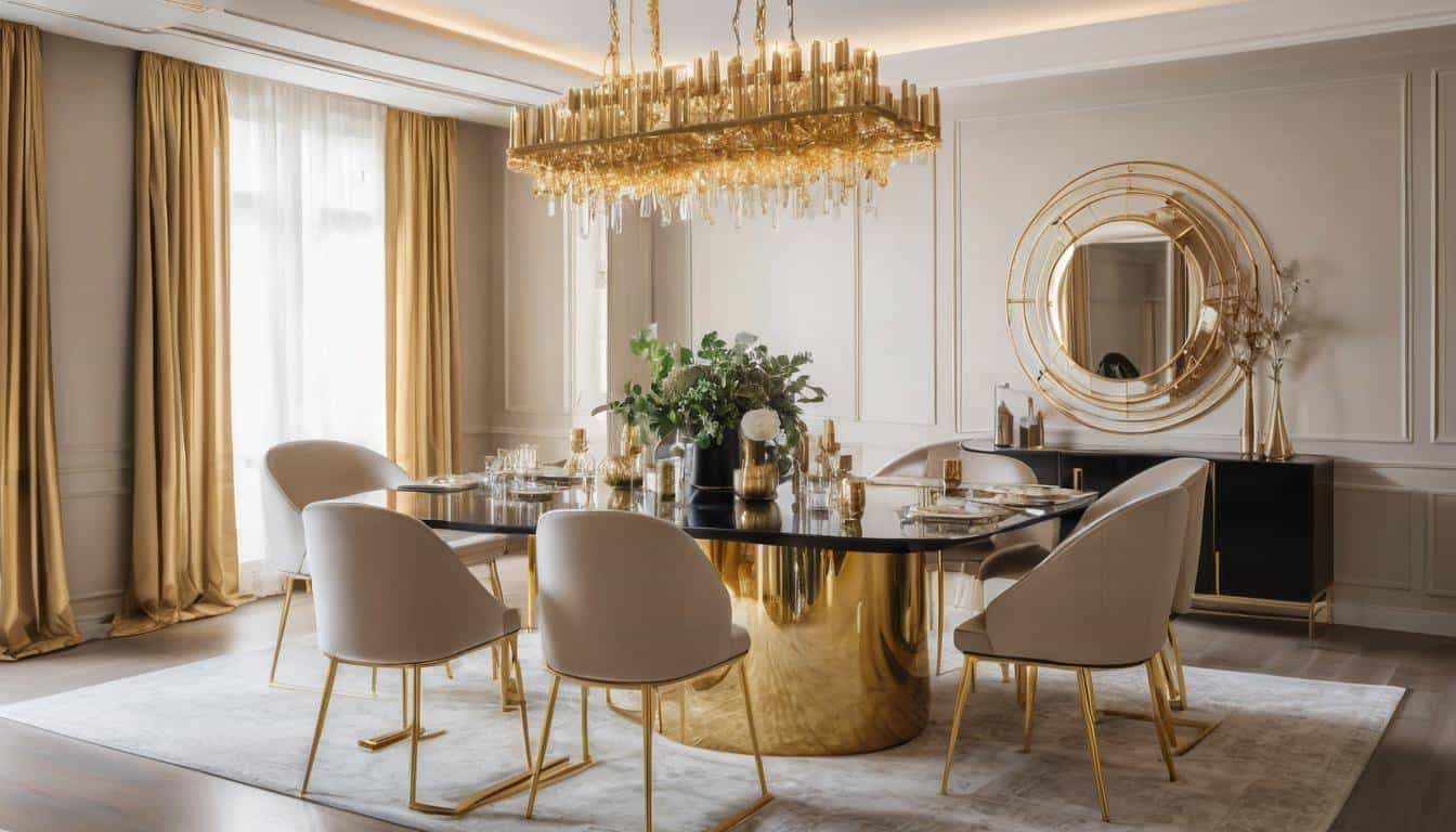 beautiful gold dining rooms