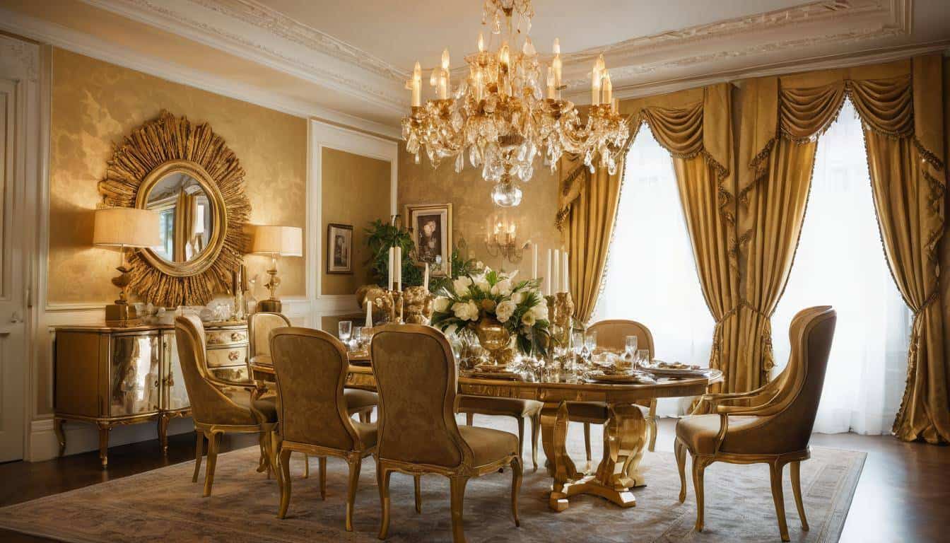 beautiful gold dining rooms