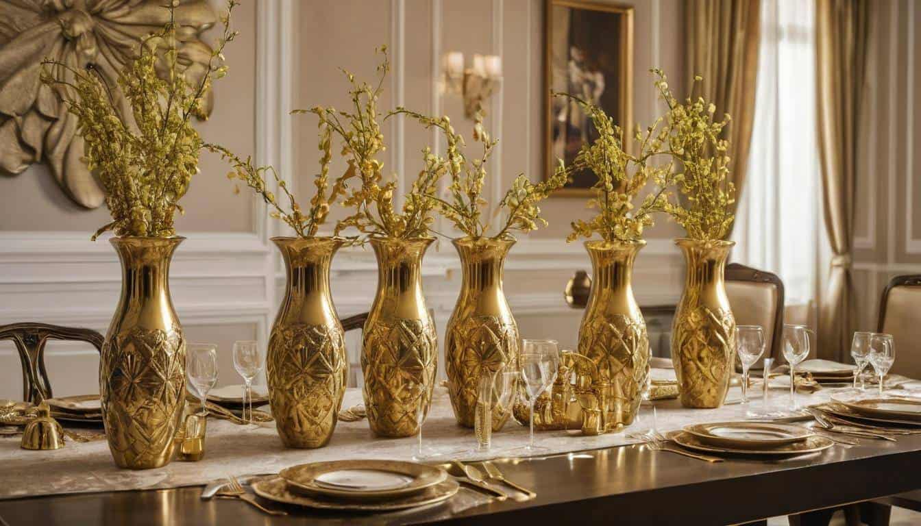 beautiful gold dining rooms