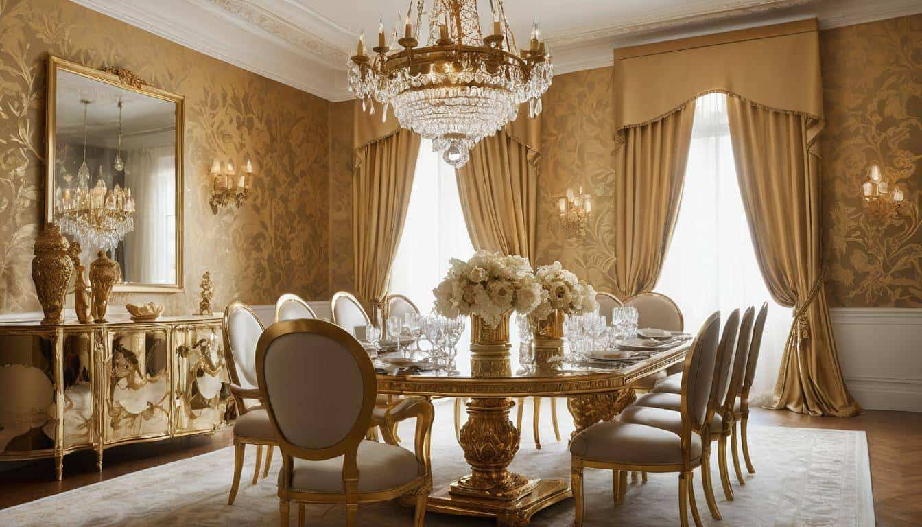 beautiful gold dining rooms