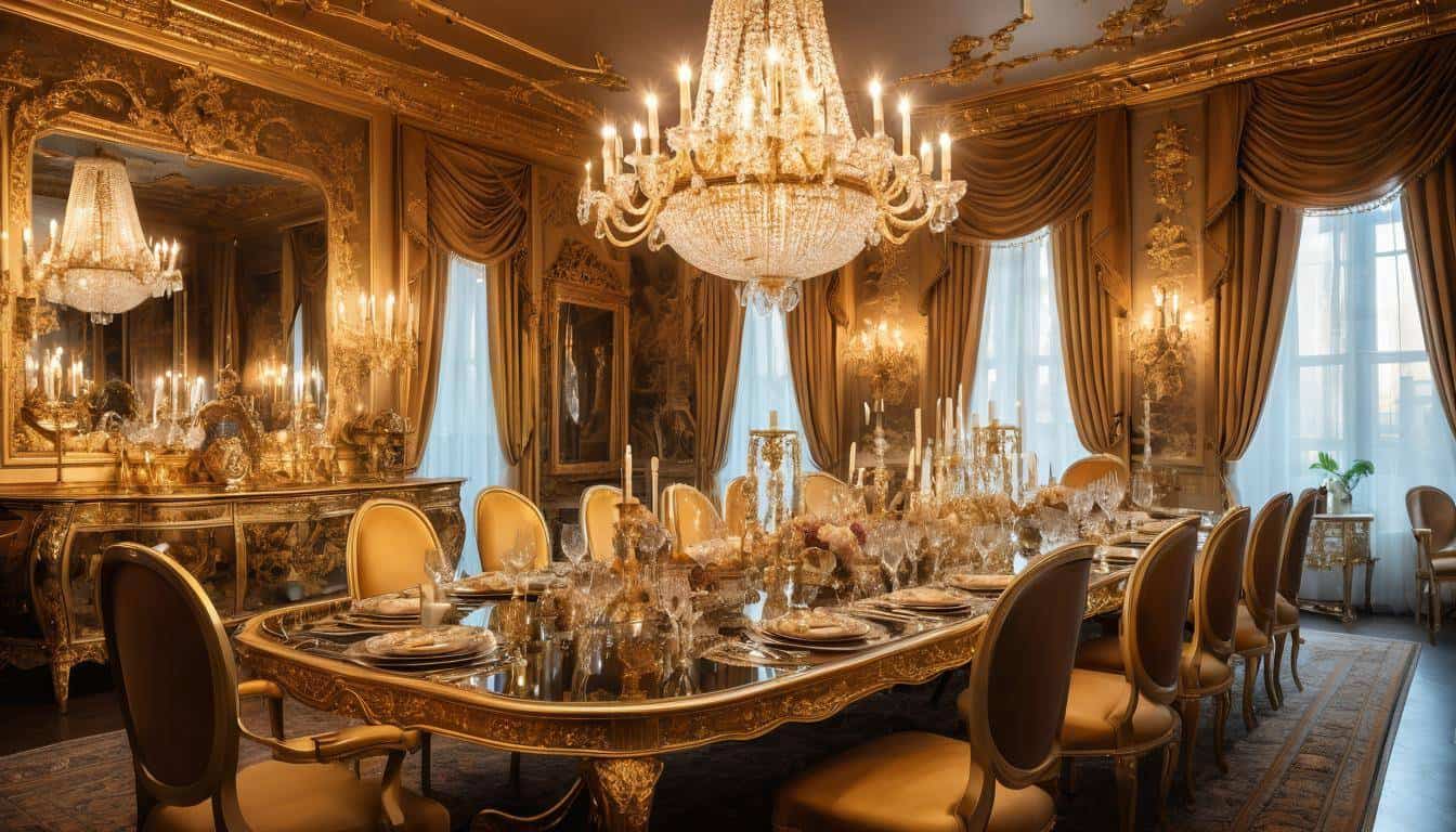 beautiful gold dining rooms