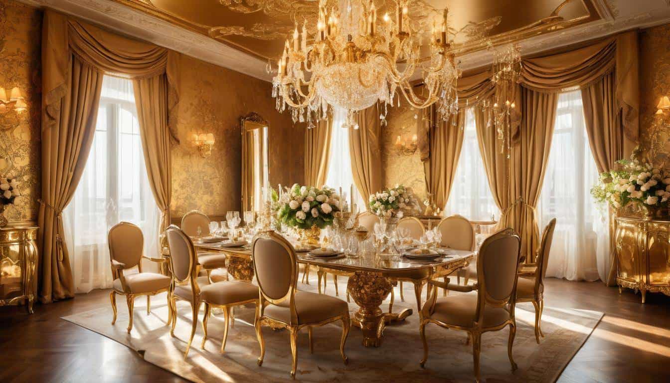 beautiful gold dining rooms